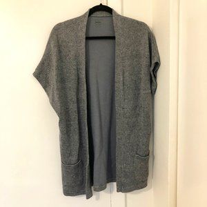 Majestic Open Sleeve Open Front Grey Cotton and Linen Cardigan Sz 2